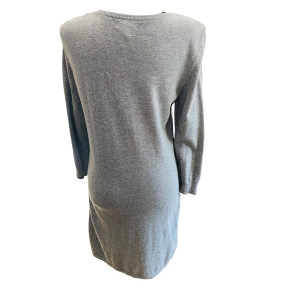 Sundance Lace Crochet Linen Gray Knit Dress M Boho Cottage Core Peasent Hippie - Picture 2 of 10